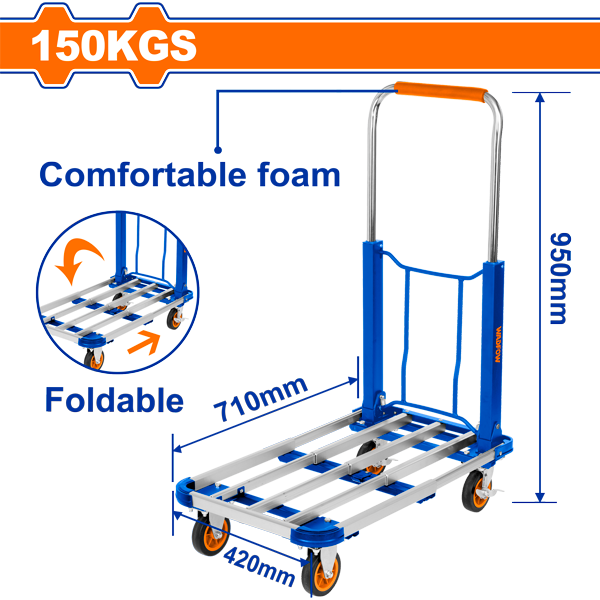 Wadfow Foldable Platform Hand Truck (Load capacity 150kg)
