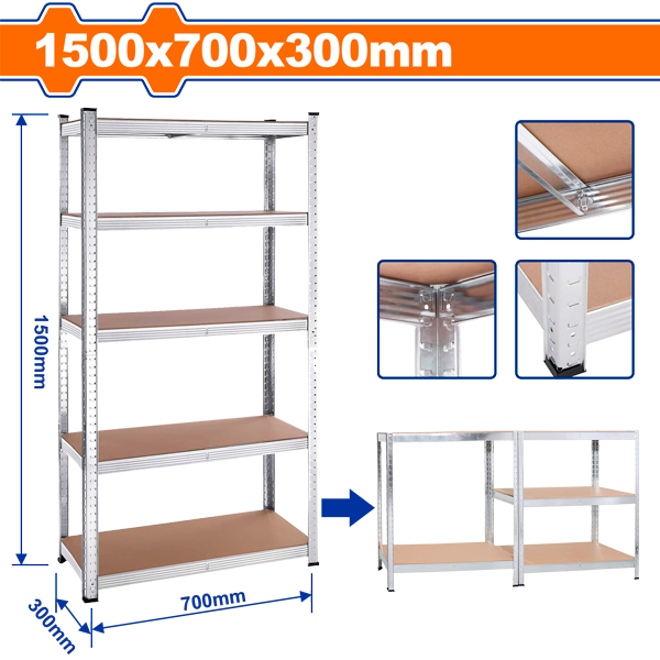 Wadfow 5-Tier Adjustable Storage Shelving