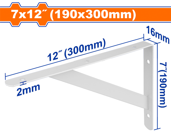 Wadfow Heavy Duty Shelf Bracket 7 x 12 In. (19 x 30 cm）