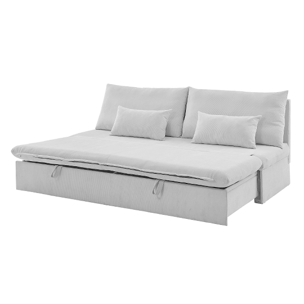 Ideal Furniture Sofa Bed with Storage Drawer, Cream