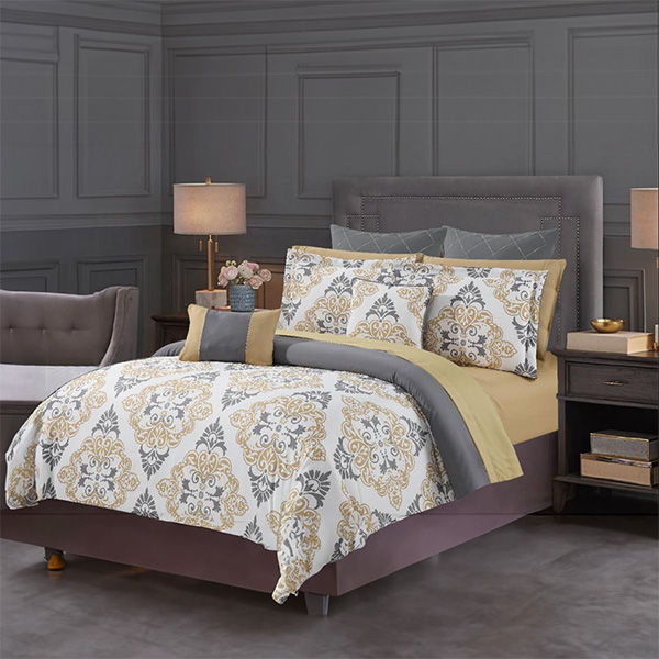 Forrest Lake Dakota Ochre 11pc Queen Comforter Set, Multicolour