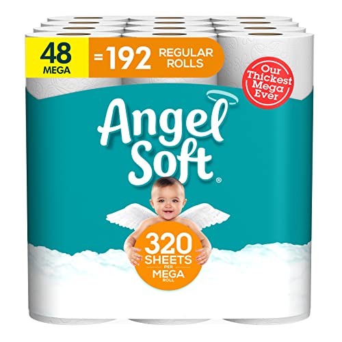 Angel Soft Toilet Paper 12 Mega Rolls 320 Sheets