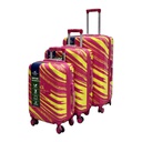Royal County of Berkshire 3pc Luggage Set 20/ 24/ 28 In. Yellow/ Pink