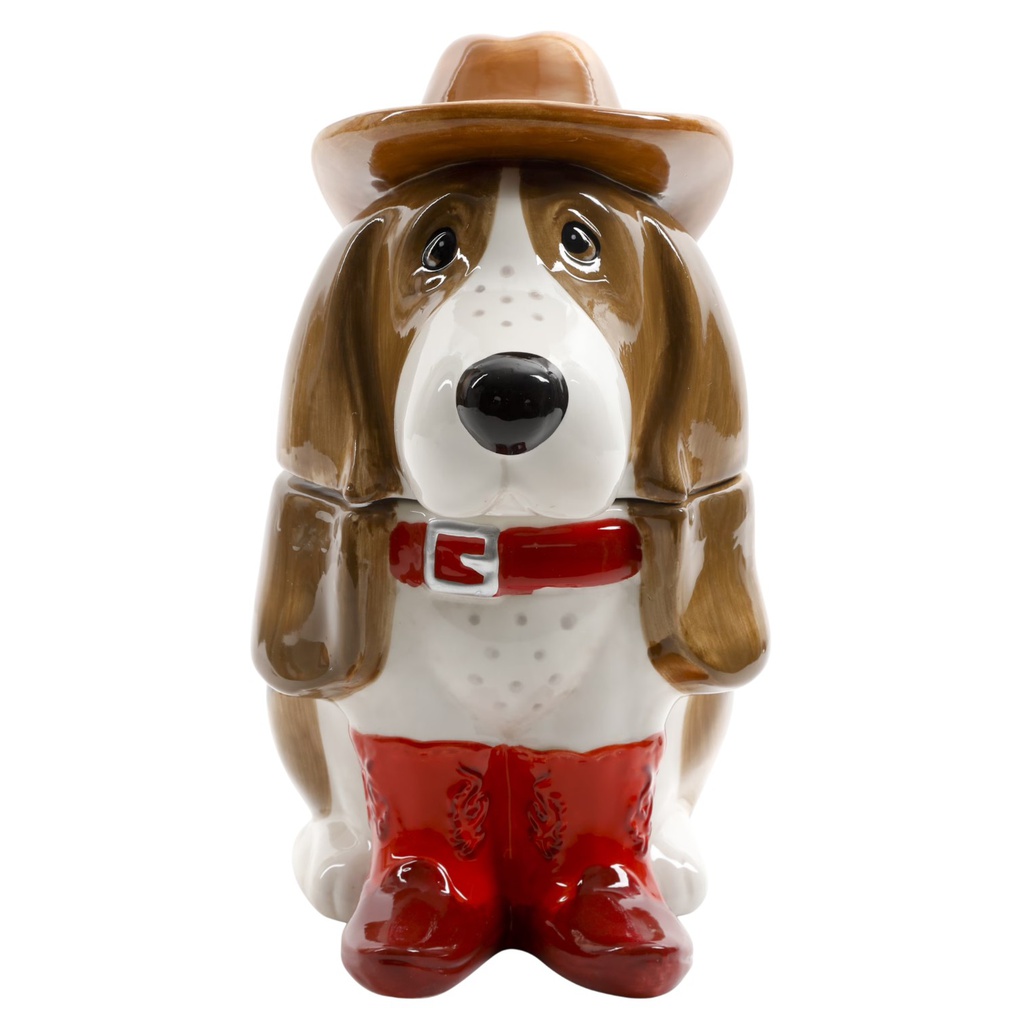 The Pioneer Woman Cowboy Charlie Cookie Jar 6.69 x 8.46 x 12.5 In. Red
