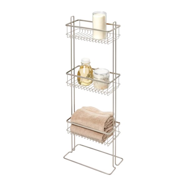iDesign Everett 3-Tier Shower Shelf Satin