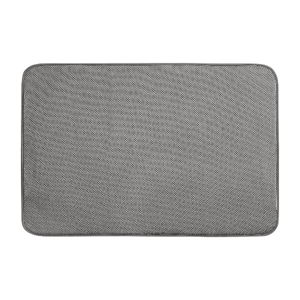 iDesign iDry Kitchen Sink Mat XLarge 24 x 18 In. Solid Pewter/Ivory