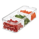 iDesign Crisp Large Divided Bin, Clear