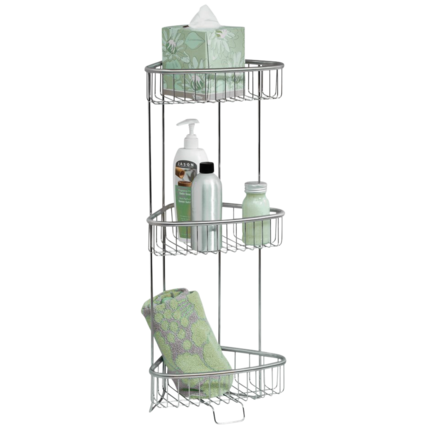 iDesign Forma 3-Tier Shower Shelf, Brushed Stainless Steel
