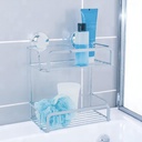 ****Elle Home Double Cosmetic Basket, Satin Nickel