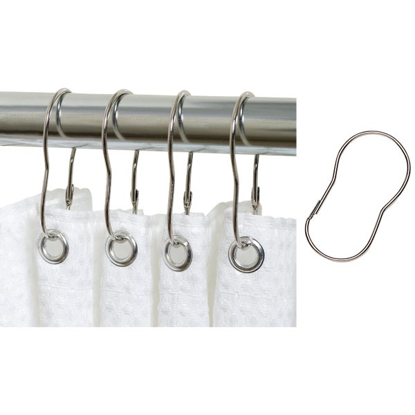 Zenith Zenna Home Shower Curtain Hooks, Chrome (12 Count)