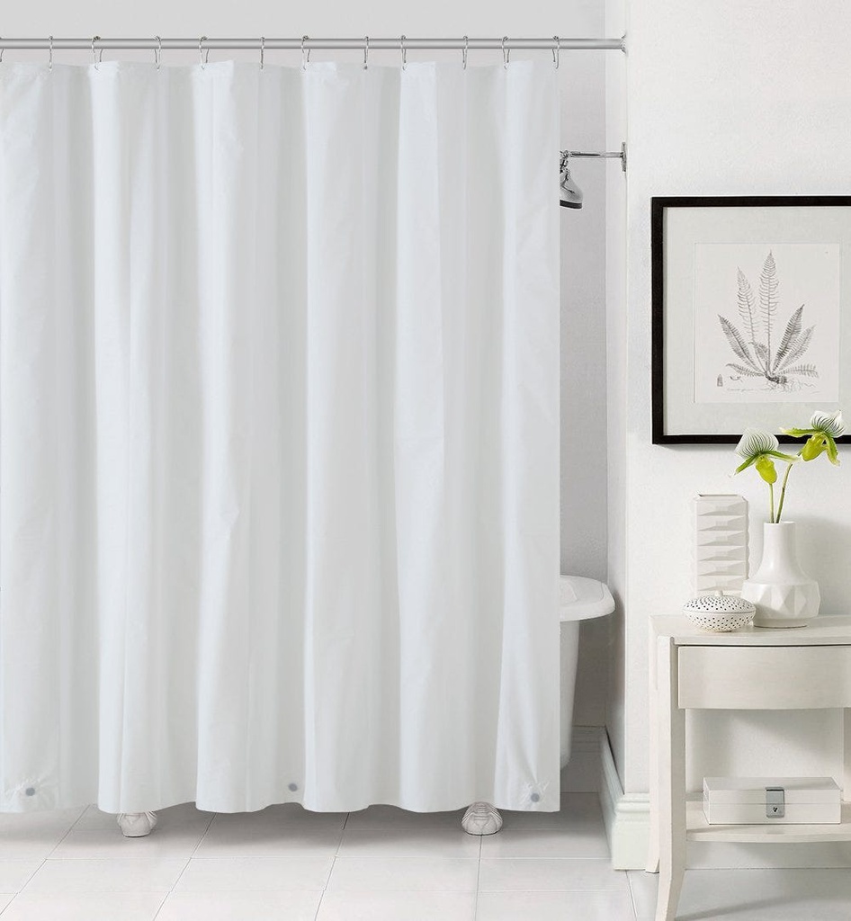 Zenith Zenna Home Lightweight PEVA Shower Curtain Liner 70 In. x 72 In. White