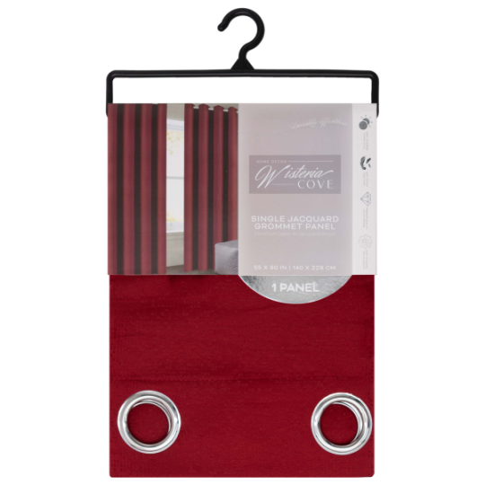 Dutty Grommet Window Curtain Panel 55 x 90 In. Burgundy