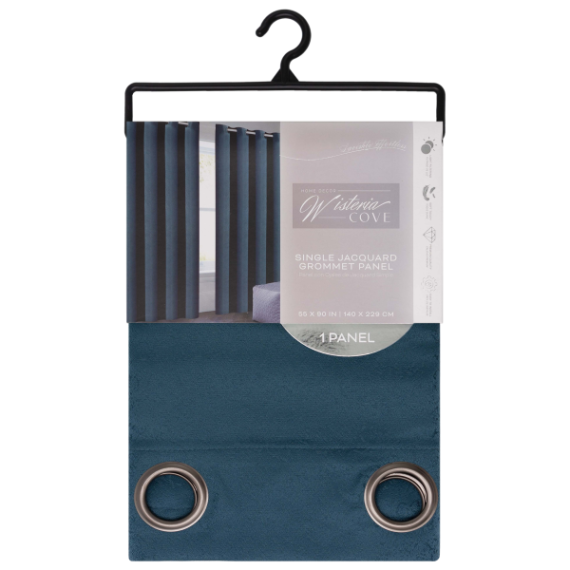 Infiniti Grommet Window Curtain Panel 55 x 90 In. Blue