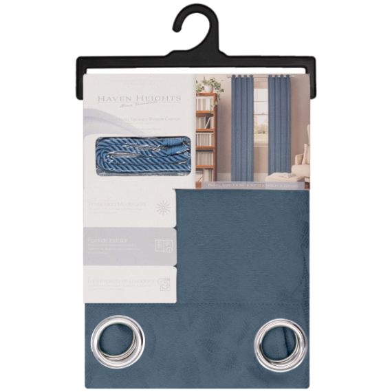 Bontaina Grommet Window Curtain Panel with Tie Back 55 x 90 In. Seafoam