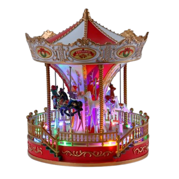 Mrs. Claus Christmas Carousel Ornament 9 x 9 x 11 In.