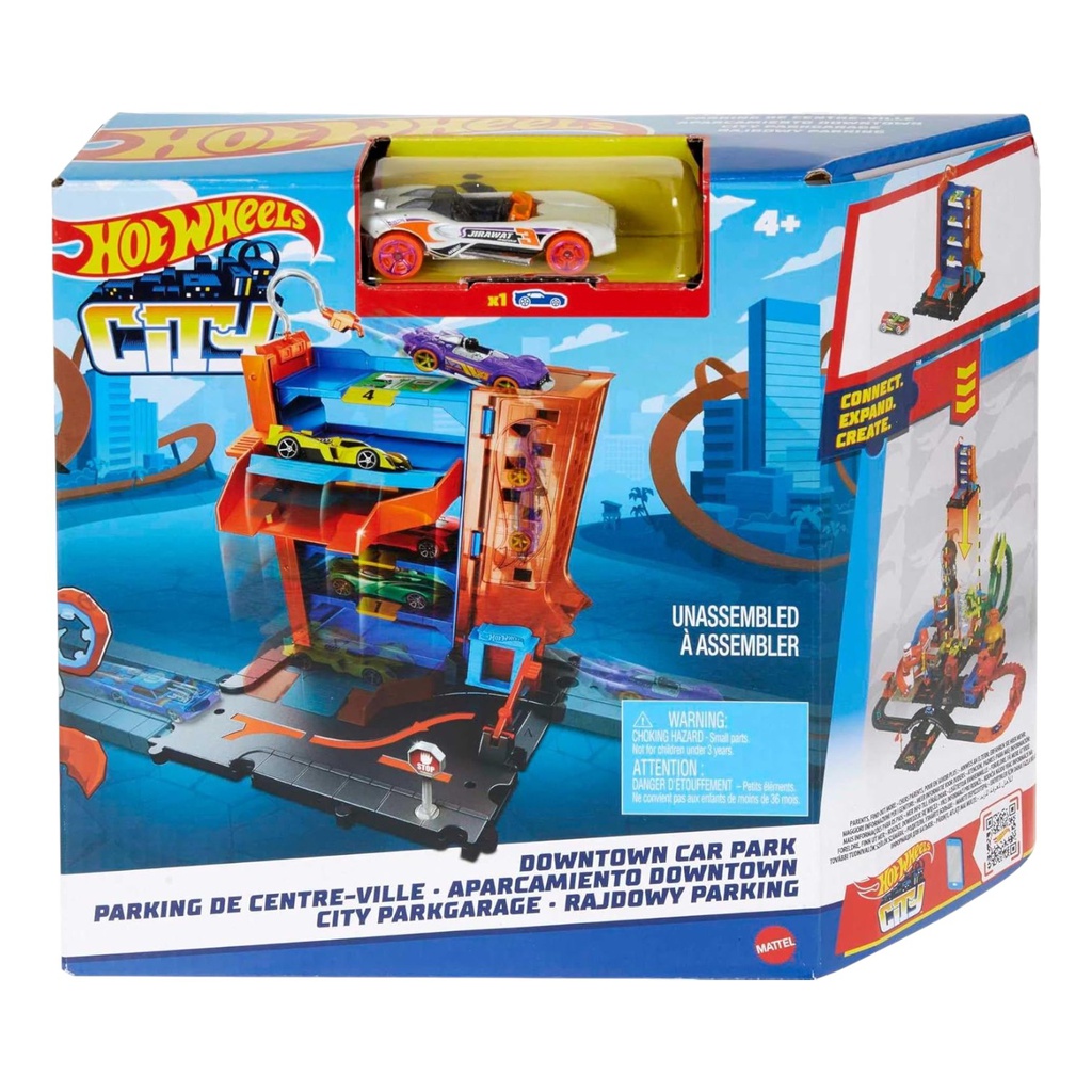 Hot Wheels City Downtown Car Park Playset Gift for Kids Ages 4 to 8
