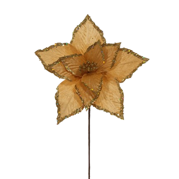 ****Miro Christmas Poinsettia 11P 35x40cm Gold