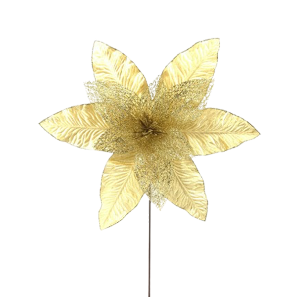****Miro Christmas Poinsettia 12P 45x45cm Gold