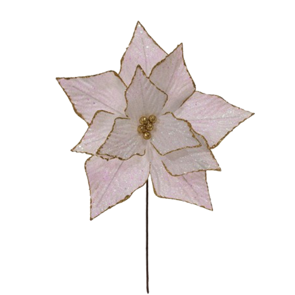 ^Miro Christmas Poinsettia 11P 34x30cm White-Gold