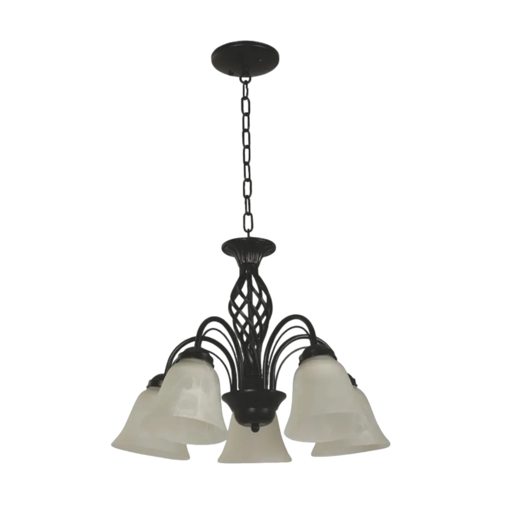Ike Lite Moderna 5-Light Hanging Lamp E27 60W, Matte Black