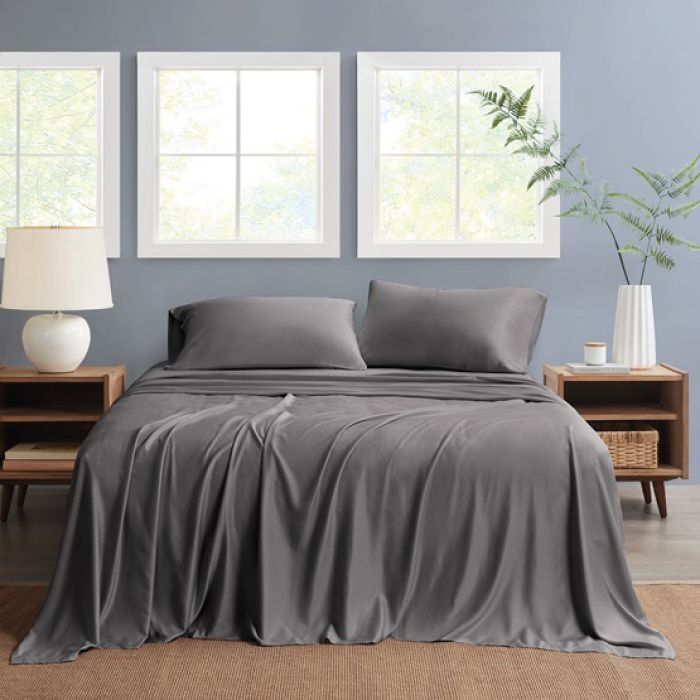 Nautica Queen Sheet Set 4pc Dark Grey