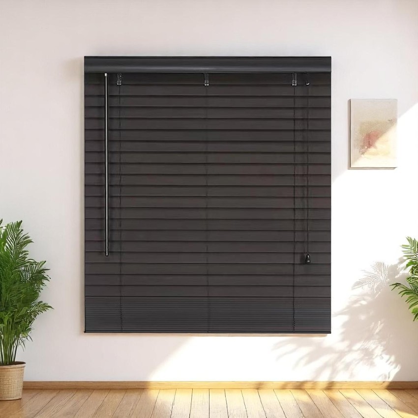 Kenneth Cole Paulownia Wood Venetian Blinds 78&quot;x90.5&quot; (198x230Cm), Dark Brown