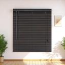 ****Kenneth Cole Paulownia Wood Venetian Blinds 78 x 90.5 In. (198x230cm), Dark Brown
