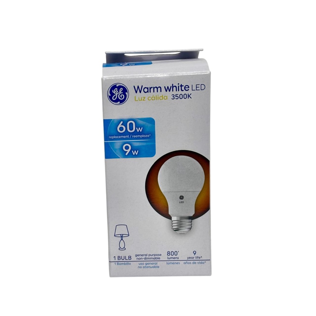 GE LED Bulb 9W A19 3500K 800LM UL