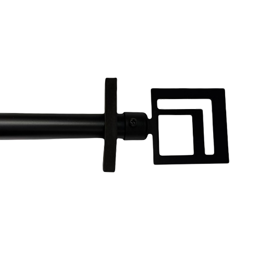 Classy Homes Curtain Rod 28-48 in Single Black 16/19