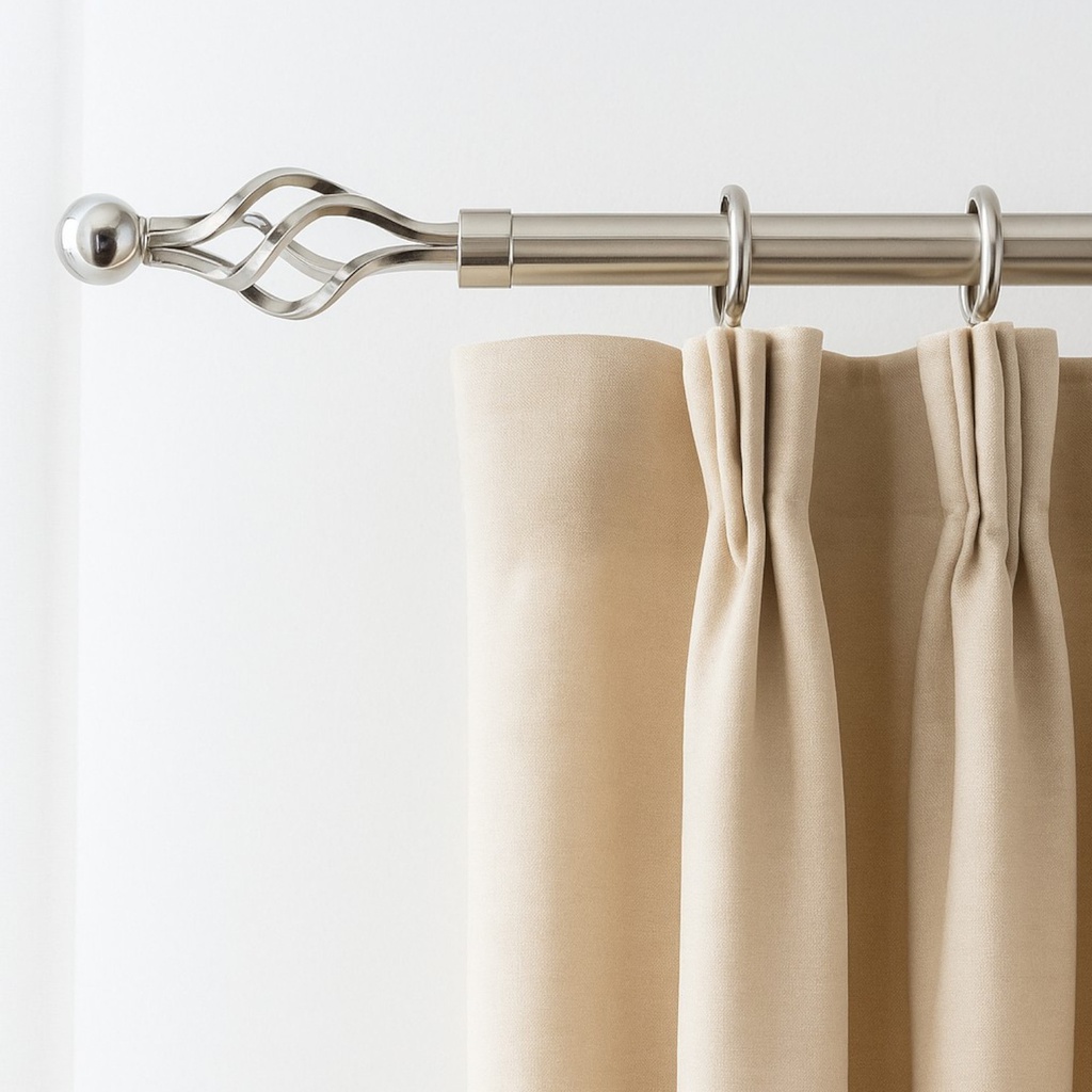 Classy Homes Curtain Rod 48-84 in Double Silver 16/19
