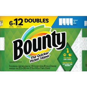 ^Bounty Select-A-Size Paper Towels, 6 Double Rolls, 90 Sheets Per Roll