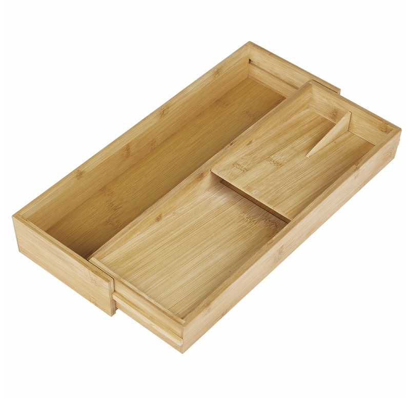 Kitchen Details Bamboo Cutlery Organizer 3-Compartment