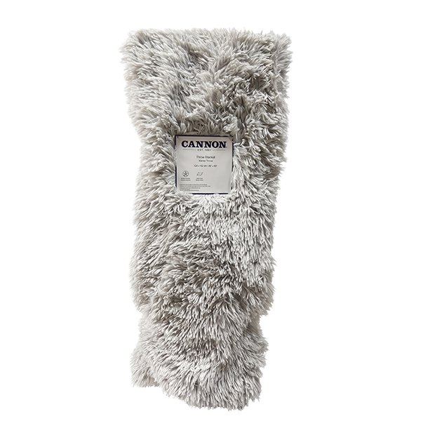 Cannon Fluffy Throw/ Blanket, Silver