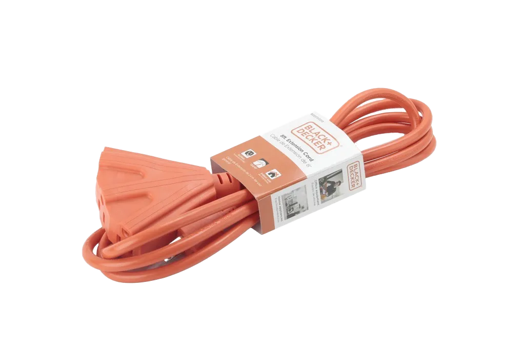 Black &amp; Decker Indoor/ Outdoor Power Block Fan Extension Cord 8 Ft.