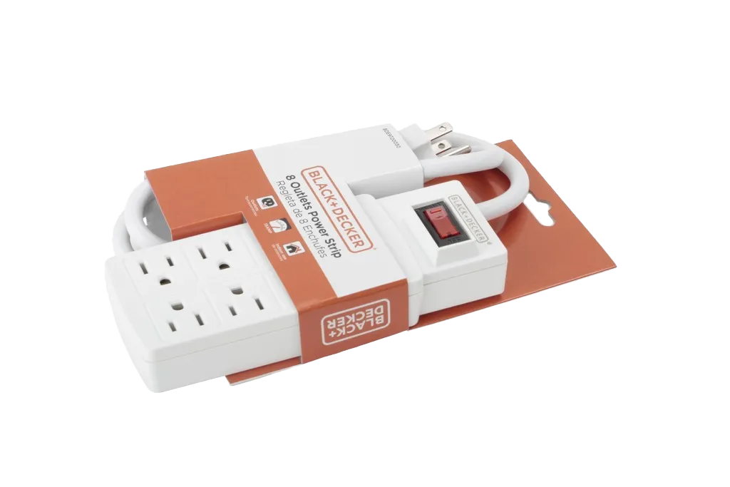 Black &amp; Decker 8-Outlet Power Strip 3 Ft.