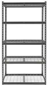 ProSource 5-Tier Boltless Shelving Unit with Wire Decking, 5000 lb