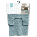 Elle Home 2pc Contour Mat &amp; Bath Mat Set, Light Blue