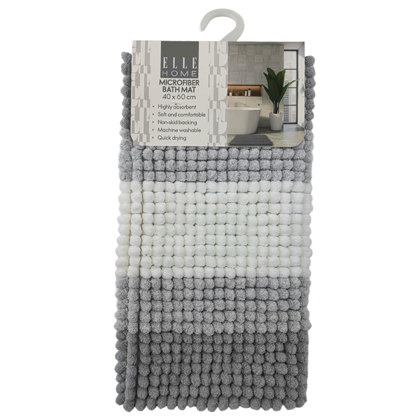 Elle Home Microfiber Bath Mat, Grey