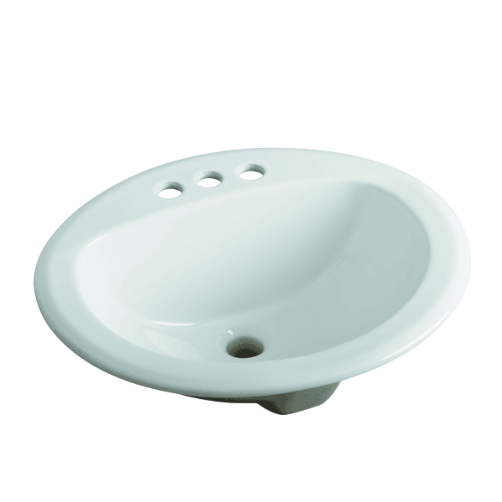 Briggs Ceramic Bathroom Sink Drop-In 20x17 In. Round, White