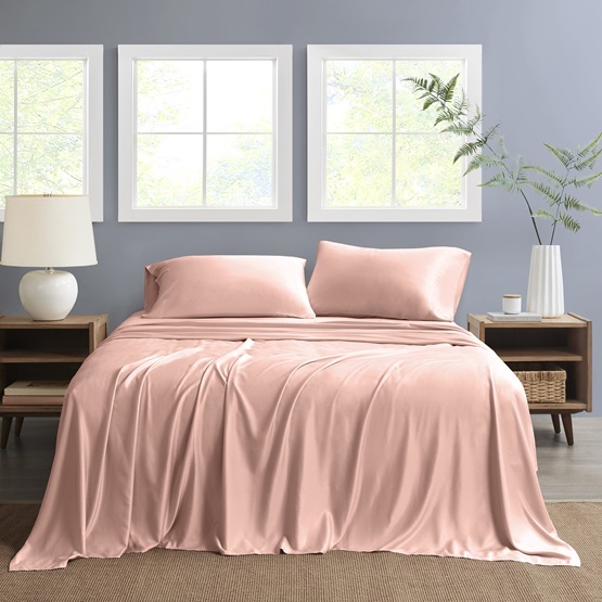 Nautica Queen Sheet Set Solid 4pc Pink