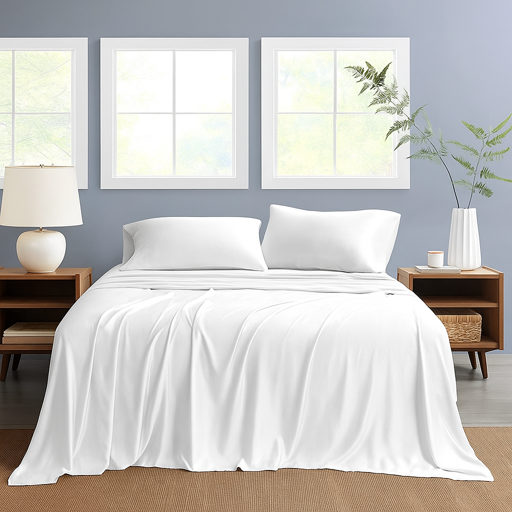 Nautica Twin Sheet Set Solid 3pc White