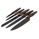 Oster Godfrey 5pc Knife Set, Black Blade, Wood-Look Handle