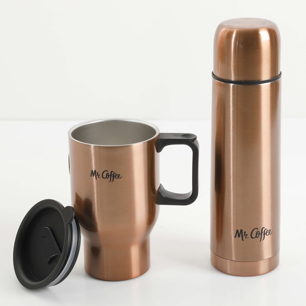 Mr. Coffee Mr Javelin 2pc Bottle &amp; Mug Gift Set, Copper