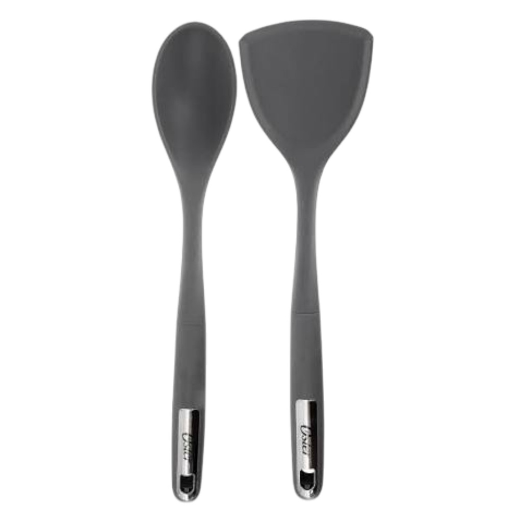 Oster Ridgecrest 2pc Turner &amp; Spoon Set 14 In., Grey