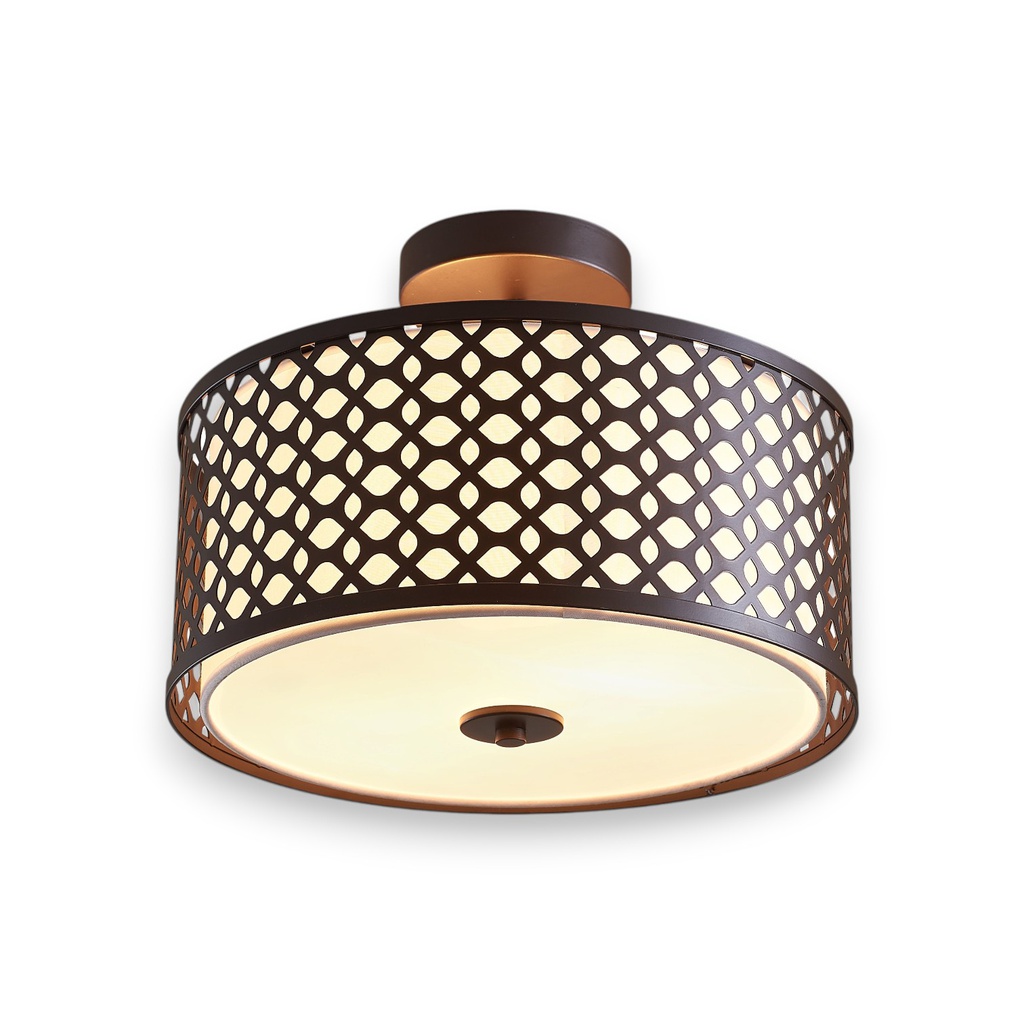 Royal Homes Flush Mount Ceiling Light, E27 40W Coffee