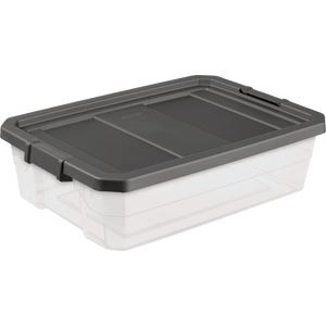 Sterilite Stacker Storage Tote 40 Qt./38L Flat Gray
