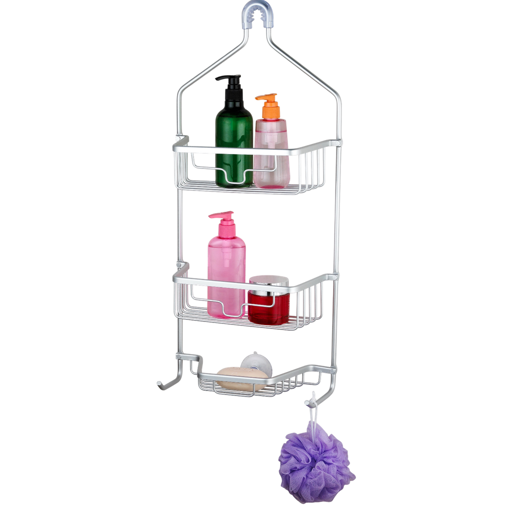 Royal Homes Shower Caddy 3-Tier Aluminum, Chrome