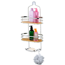 Royal Homes Shower Caddy Bamboo, Chrome