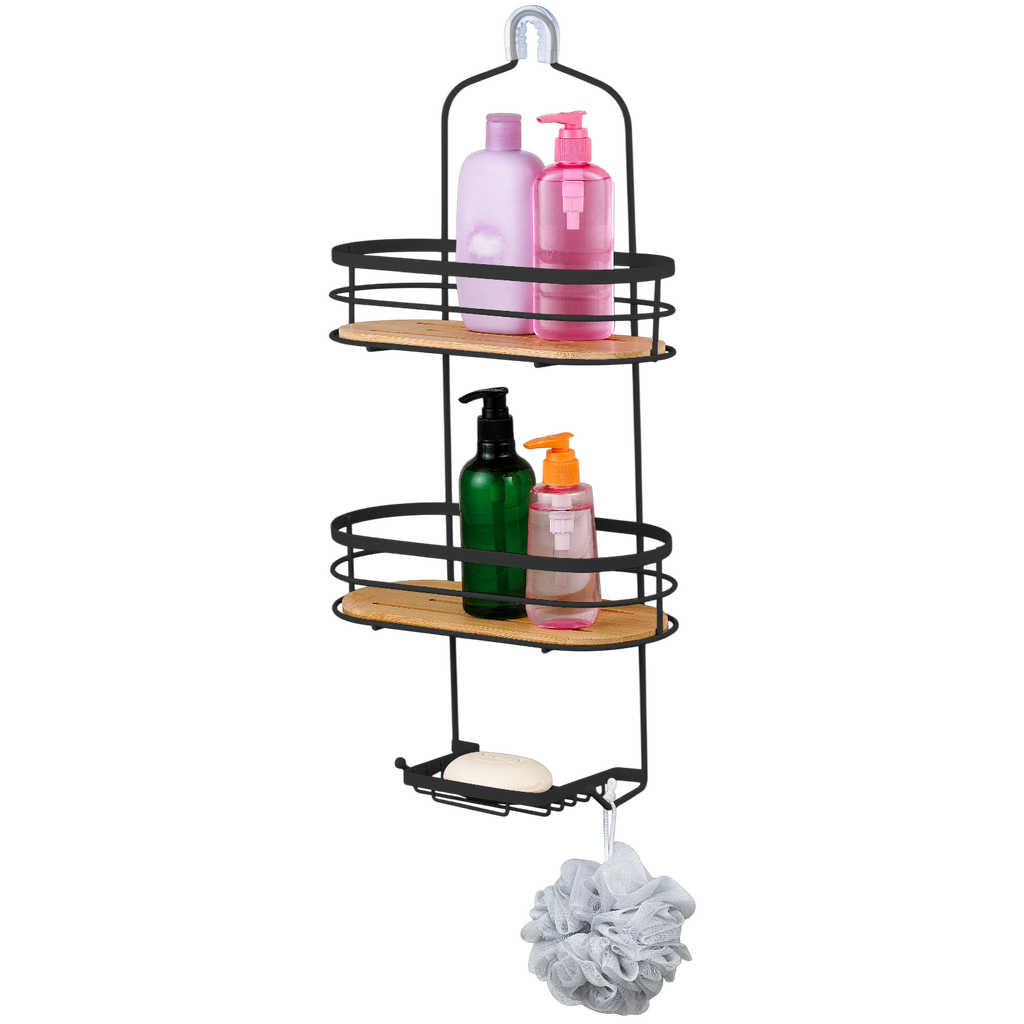 Royal Homes Shower Caddy Bamboo, Black