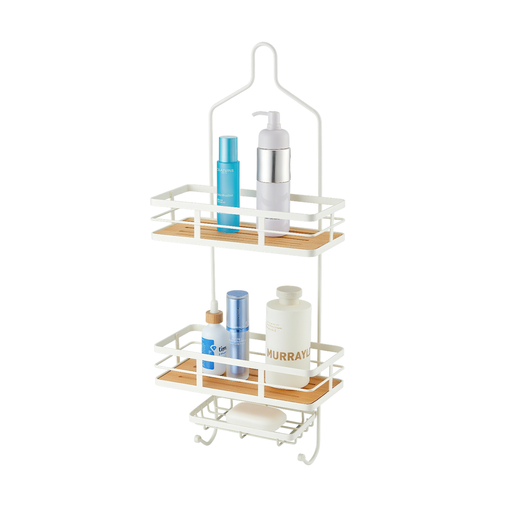 ****Royal Homes Shower Caddy 3-Tier Bamboo, White